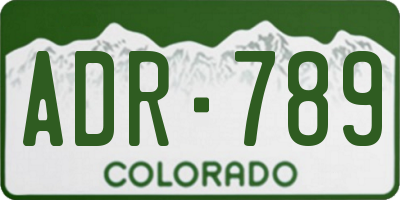 CO license plate ADR789
