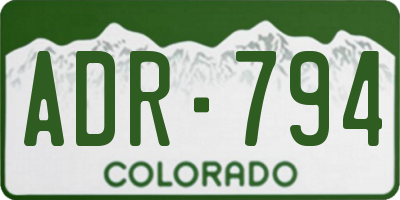 CO license plate ADR794