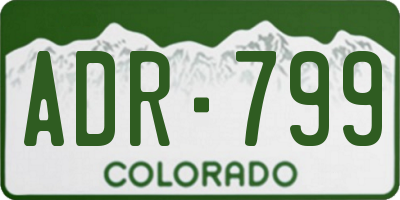 CO license plate ADR799