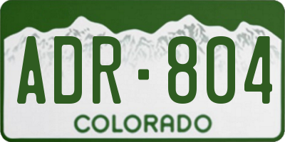 CO license plate ADR804