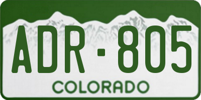 CO license plate ADR805