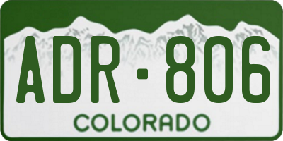 CO license plate ADR806