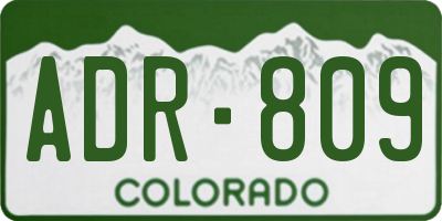 CO license plate ADR809