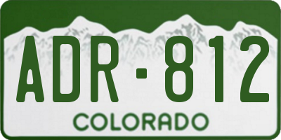 CO license plate ADR812