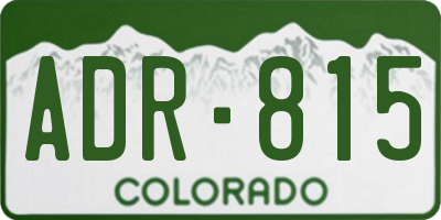 CO license plate ADR815