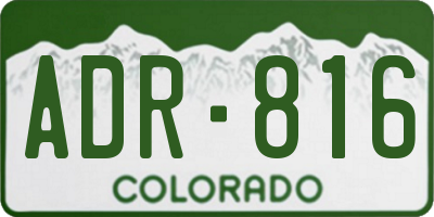 CO license plate ADR816