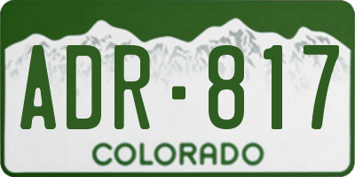 CO license plate ADR817