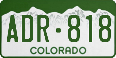 CO license plate ADR818