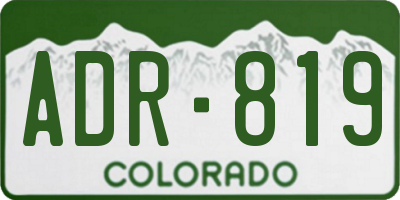 CO license plate ADR819