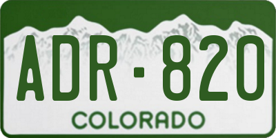 CO license plate ADR820