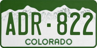 CO license plate ADR822
