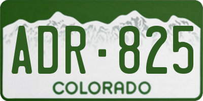CO license plate ADR825