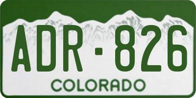 CO license plate ADR826