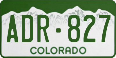 CO license plate ADR827