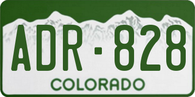 CO license plate ADR828
