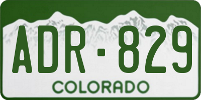 CO license plate ADR829