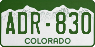 CO license plate ADR830
