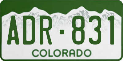 CO license plate ADR831