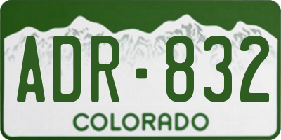 CO license plate ADR832