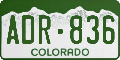 CO license plate ADR836