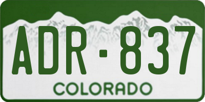 CO license plate ADR837
