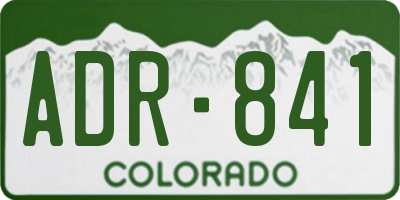 CO license plate ADR841