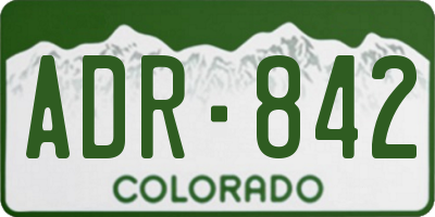 CO license plate ADR842