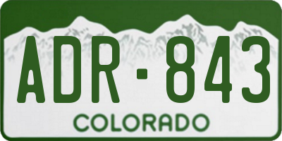 CO license plate ADR843