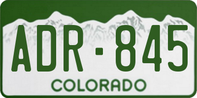 CO license plate ADR845