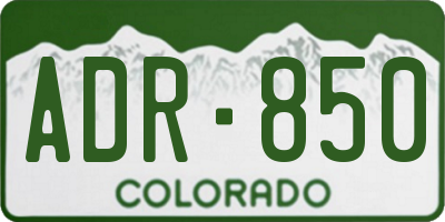 CO license plate ADR850