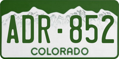 CO license plate ADR852