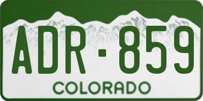 CO license plate ADR859