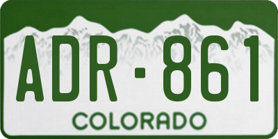 CO license plate ADR861