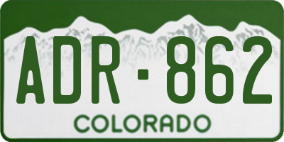 CO license plate ADR862