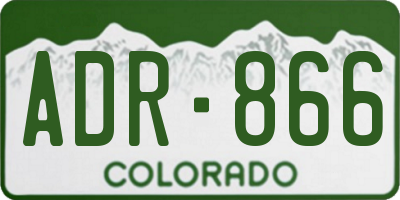 CO license plate ADR866