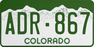 CO license plate ADR867