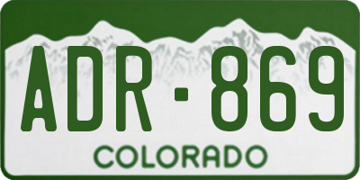 CO license plate ADR869