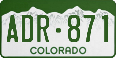 CO license plate ADR871