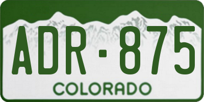 CO license plate ADR875