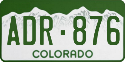 CO license plate ADR876