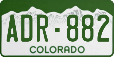 CO license plate ADR882