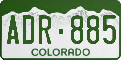 CO license plate ADR885