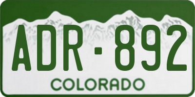 CO license plate ADR892