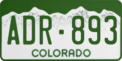 CO license plate ADR893