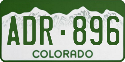 CO license plate ADR896