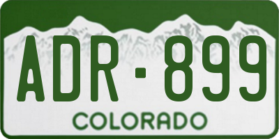 CO license plate ADR899