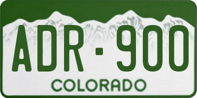CO license plate ADR900