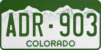 CO license plate ADR903
