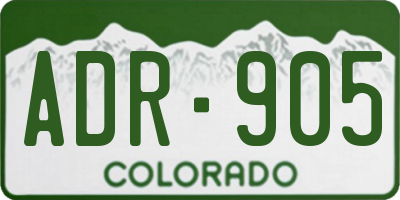CO license plate ADR905