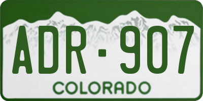 CO license plate ADR907